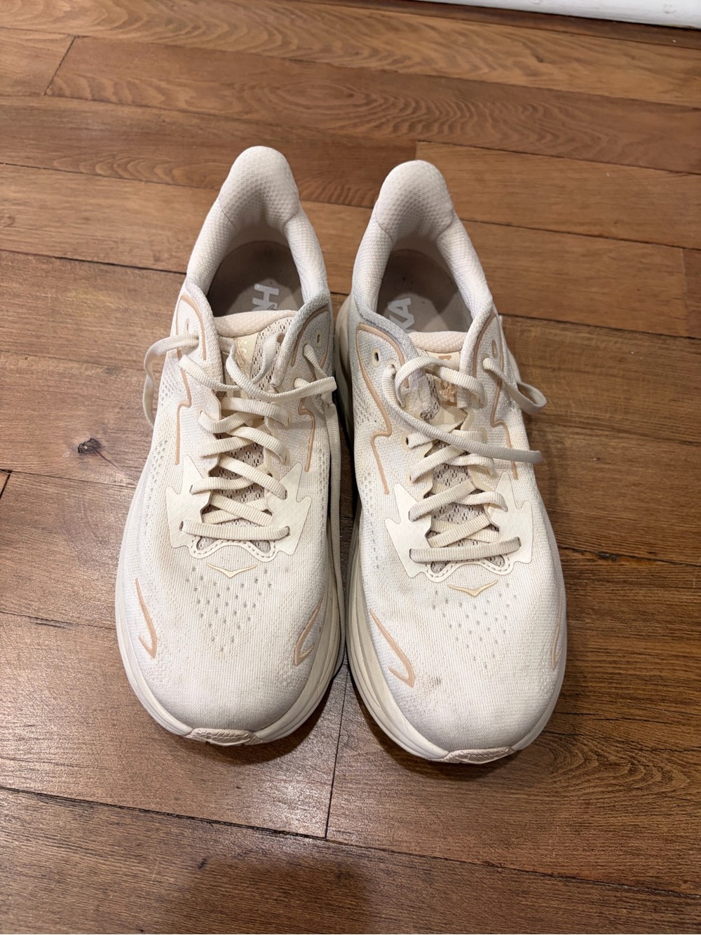 Hoka Women's Cream/Beige Athletic Running Shoes - Picture 2 of 4